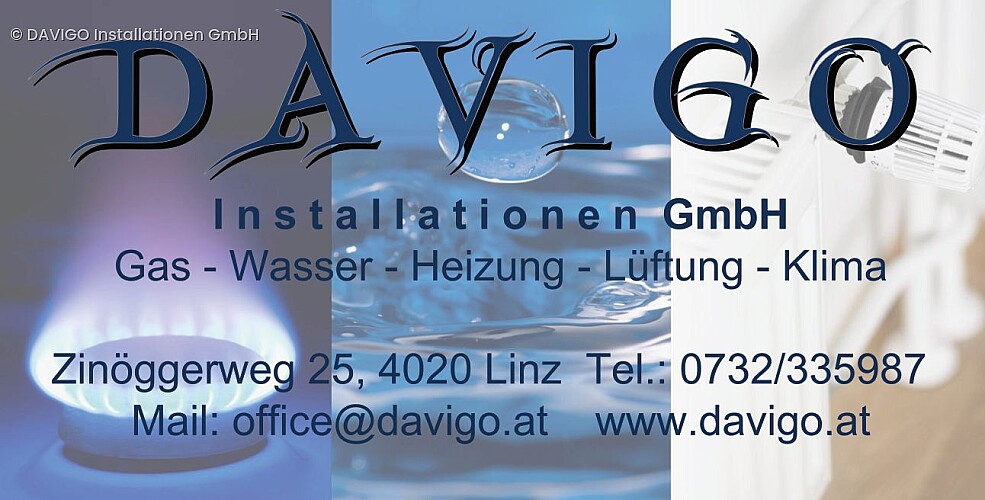 DAVIGO Installationen GmbH, Wasserinstallationen, Heizungsinstallationen, Solaranlagen, Badsanierungen, Klimaanlagen, Elektroinstallationen, 4020, Linz